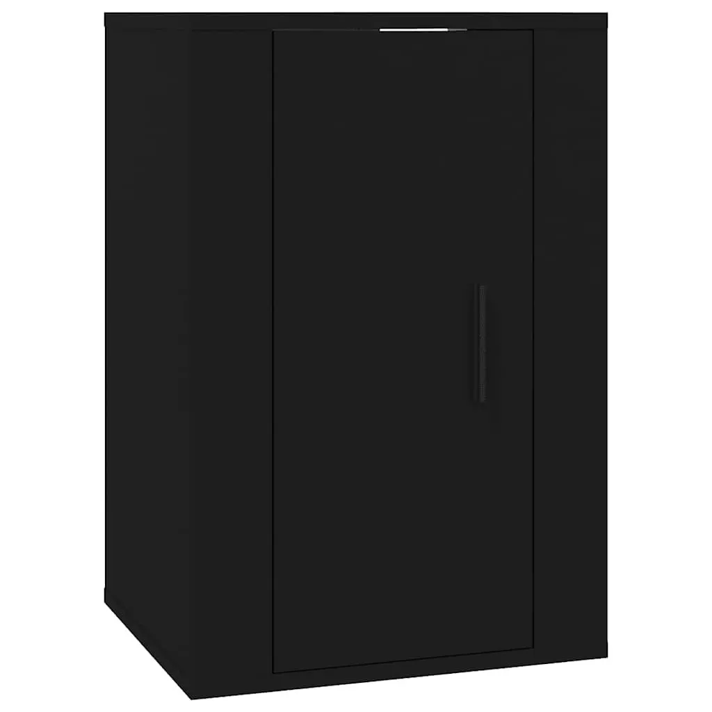 Wall Mounted TV Cabinet Storage Unit Organiser 40 x 34.5 x 60 cm Black 2 Piece