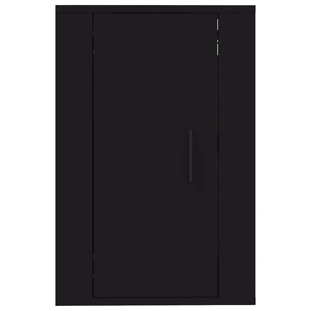 Wall Mounted TV Cabinet Storage Unit Organiser 40 x 34.5 x 60 cm Black 2 Piece