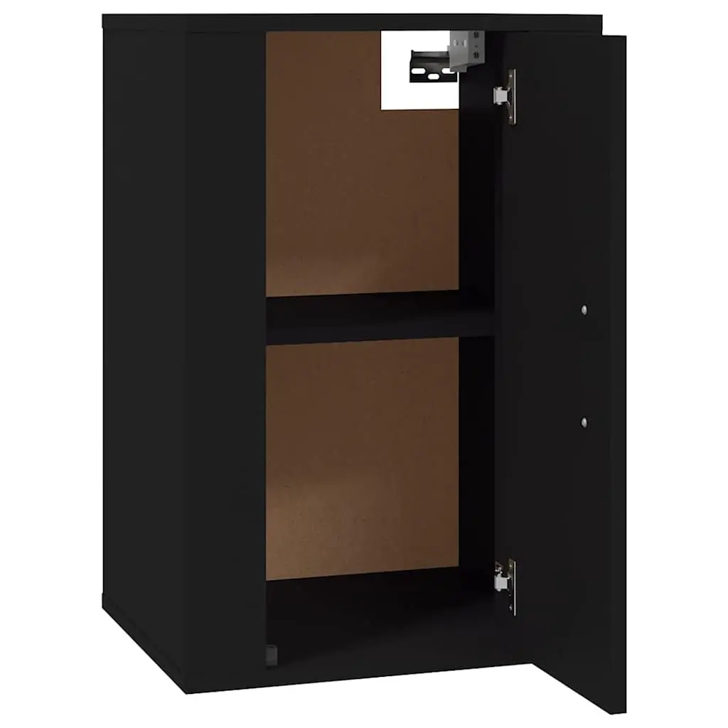 Wall Mounted TV Cabinet Storage Unit Organiser 40 x 34.5 x 60 cm Black 2 Piece