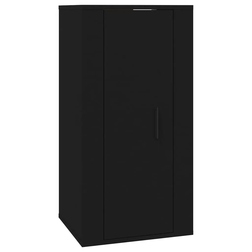 Wall Mounted TV Cabinet Storage Unit Black 40x34.5x80cm