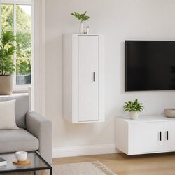 Efficient White Wall Mounted TV Cabinet with Storage