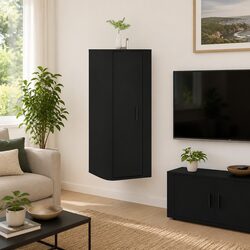 Wall Mounted Media Storage Unit in Black