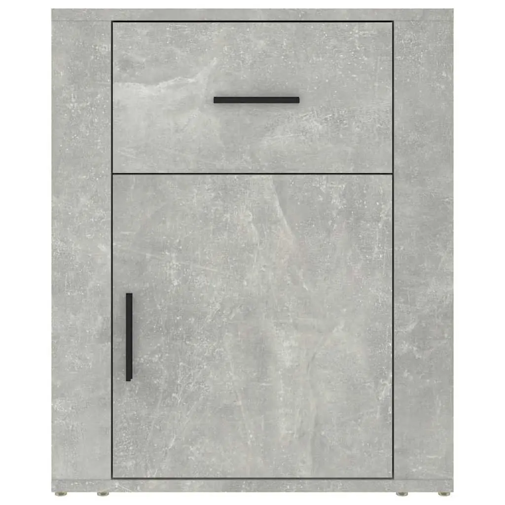 Bedside Cabinet Grey Nightstand Storage Drawer Door Compartment Furniture
