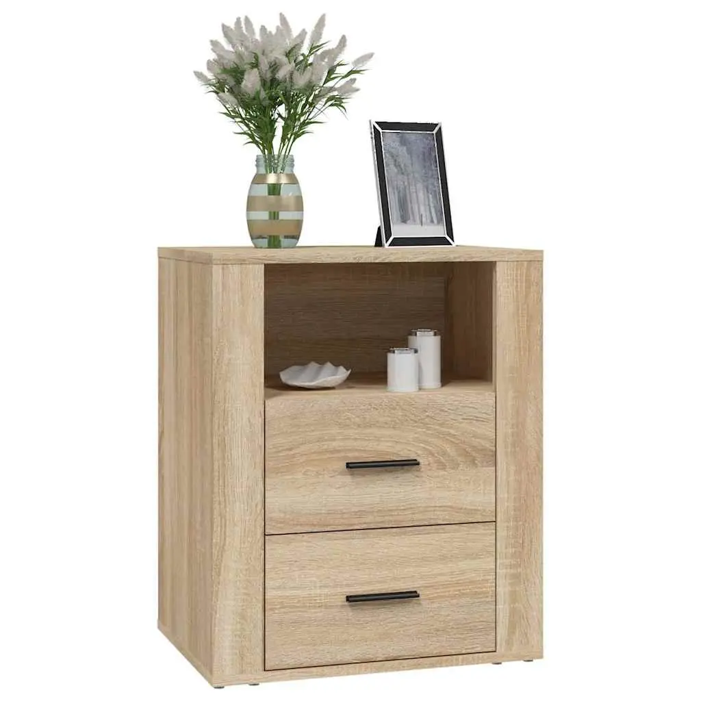 Bedside Cabinet Engineered Wood Storage 50x36x60cm Brown