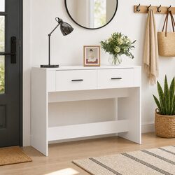 Engineered Wood Console Table 100x39x75 cm White