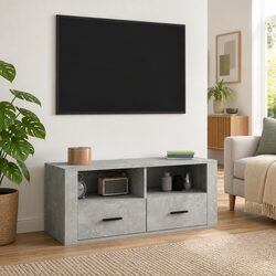 Engineered Wood TV Cabinet in Concrete Grey