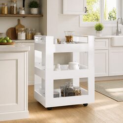 Engineered Wood Kitchen Trolley 60x45x80cm with 3 Shelves