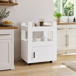Engineered Wood Kitchen Trolley Organizer with Casters 60x45x80 cm