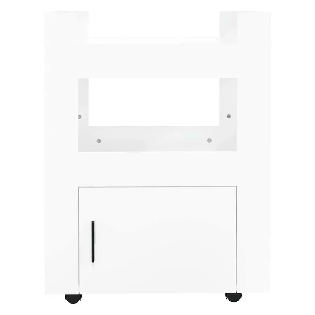 Kitchen Trolley Storage Cart Mobile 60x45x80cm White Engineered Wood