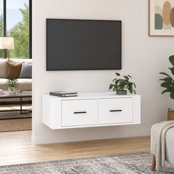 Wall-Mounted Media Storage Unit in White