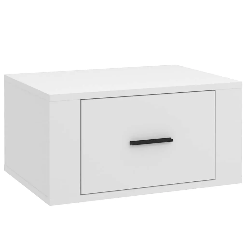 Wall-mounted Bedside Cabinet Floating Storage Organizer White 50x36x25 cm