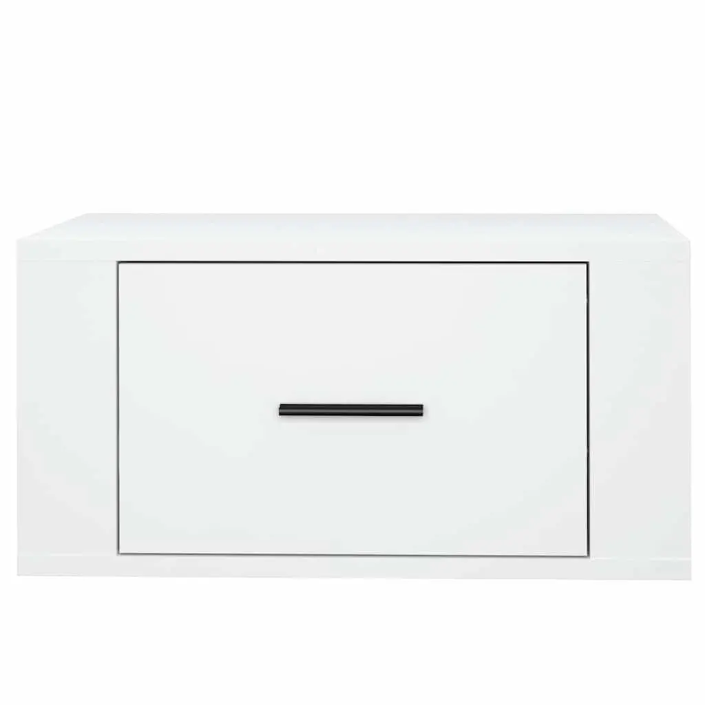 Wall-mounted Bedside Cabinet Floating Storage Organizer White 50x36x25 cm