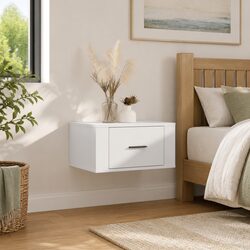 Wall-Mounted Bedside Cabinet with High Gloss Finish