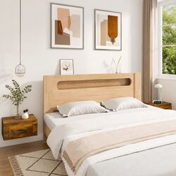 Floating Bedside Cabinets 2 pcs Smoked Oak 50x36x25 cm
