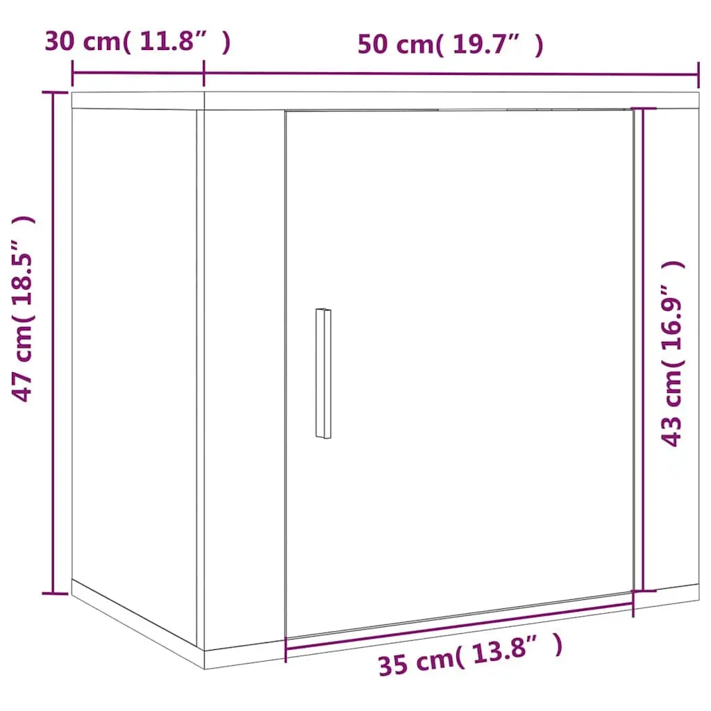 Wall-mounted Bedside Cabinets Floating Storage Organiser 50cm White High Gloss 2 Piece