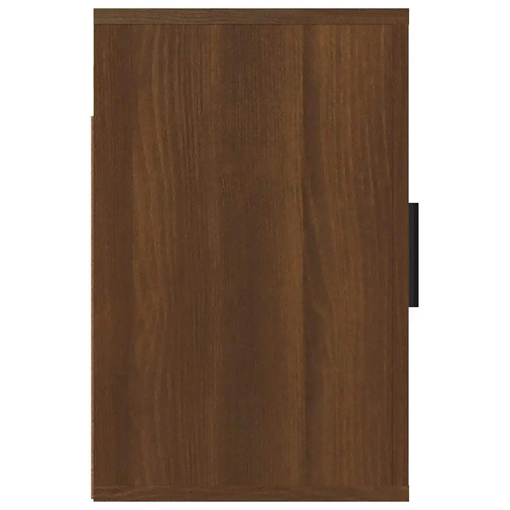 Floating Storage Organiser 2 Piece Wall-mounted Bedside Cabinets Brown Oak 50W x 30D x 47H cm Engineered Wood