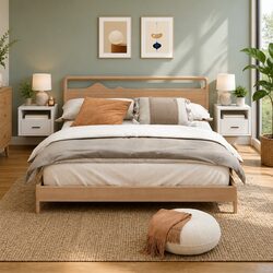 2-Piece Wall-Mounted Bedside Cabinets in White