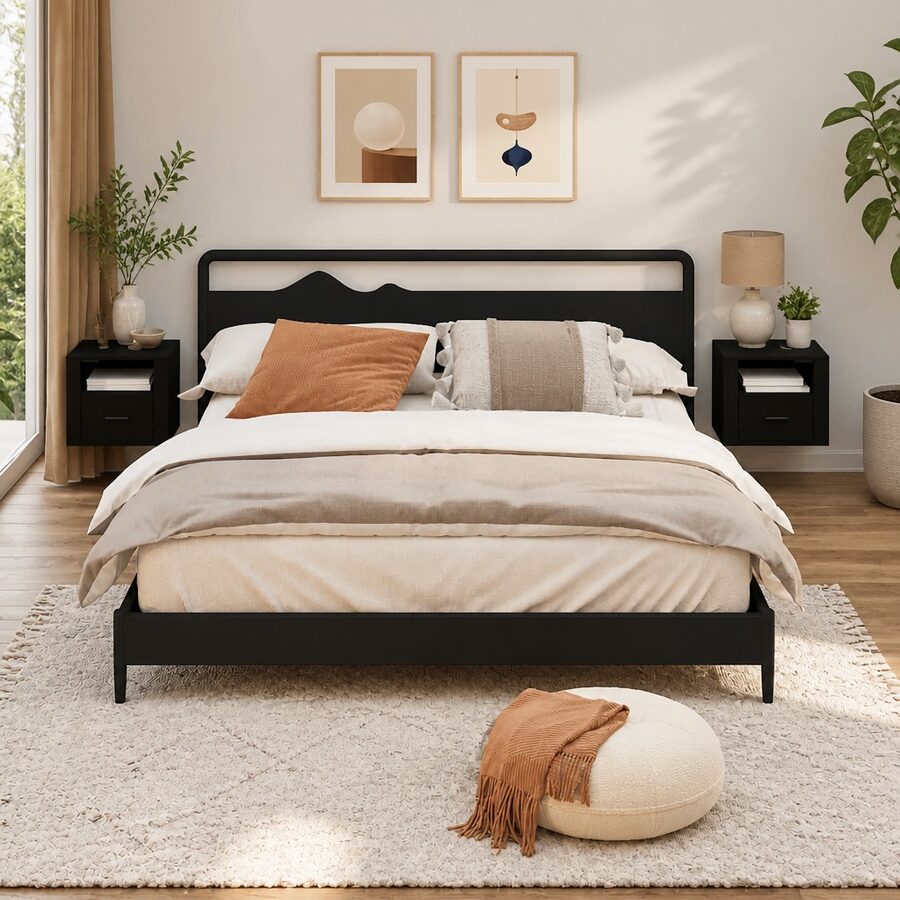 Wall-Mounted Bedside Cabinets for Storage - 2 pcs