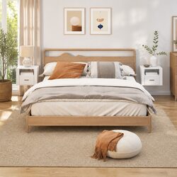 Wall-mounted Bedside Cabinets 2 pcs, White Storage Units