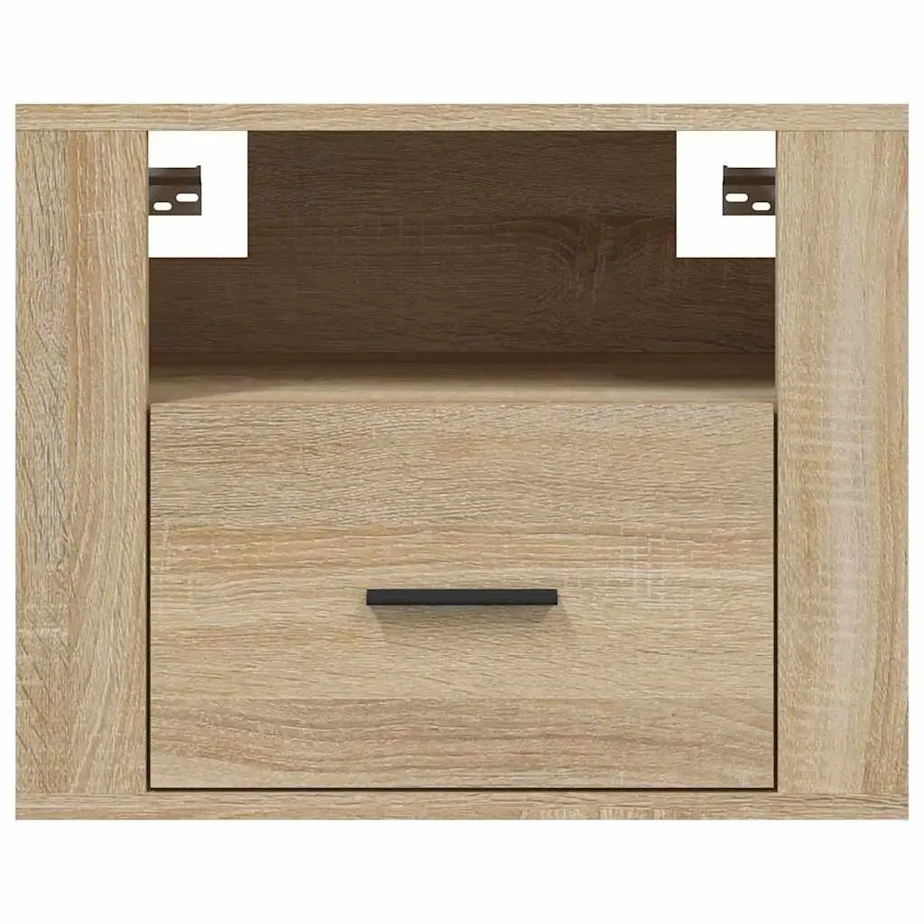Floating Bedside Cabinets Space-Saving 50x36x40cm Sonoma Oak Set of 2