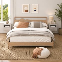 2 Grey Sonoma Wall-Mounted Bedside Cabinets