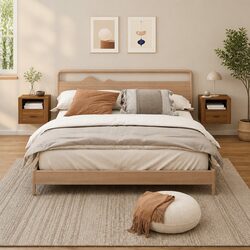 Floating Bedside Cabinets 2 pcs Brown Storage Units