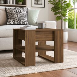 Engineered Wood Coffee Table with Moisture-Resistant Shelf