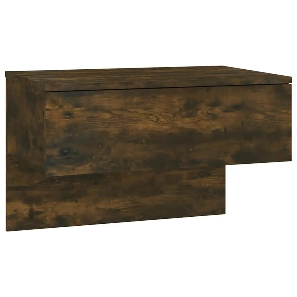 Wall-mounted Bedside Cabinets Floating Storage Shelves Brown 2 Piece