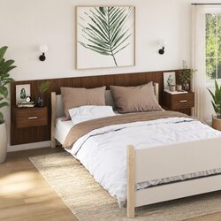 Floating Storage Bedside Cabinets 2 pcs Brown Oak
