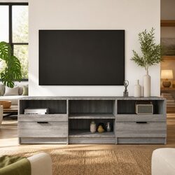 Engineered Wood TV Cabinet Grey Sonoma 150x33.5x45cm