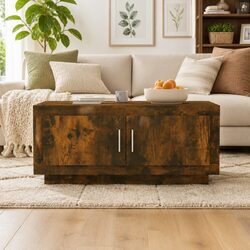 Brown Engineered Wood Coffee Table with Ample Storage