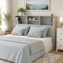 Sonoma 160cm Grey Headboard Cabinet with Shelving