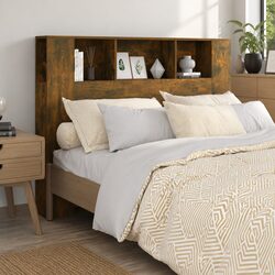 140cm Wall-Mounted Headboard Cabinet with Compartments
