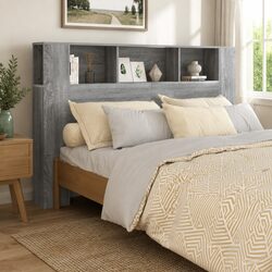 Wall-Mounted Headboard Cabinet with Five Compartments