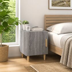 Engineered Wood Bedside Cabinet with Storage Door