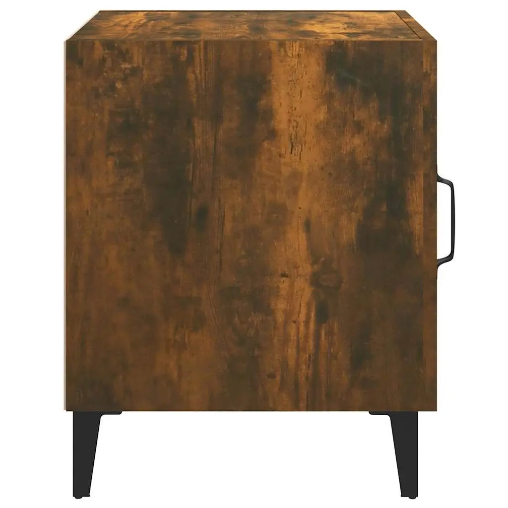 Bedside Cabinets Compact Storage Organizer 2 Pieces Brown Engineered Wood