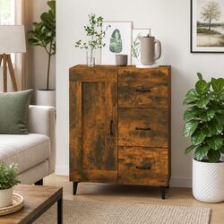 Engineered Wood Storage Cabinet Sideboard in Brown
