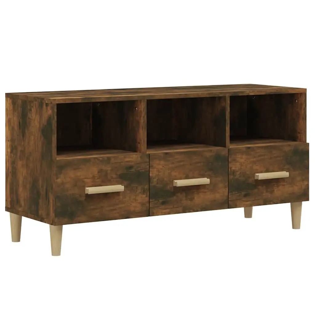 TV Cabinet Engineered Wood Storage Unit 102cm Brown