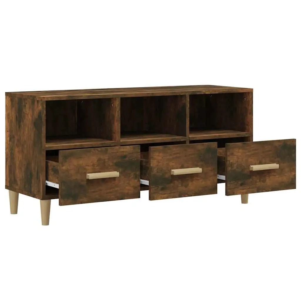 TV Cabinet Engineered Wood Storage Unit 102cm Brown
