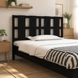 140.5 cm Black Pine Wood Bed Headboard