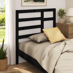 Precise 96cm Black Solid Pine Bed Headboard