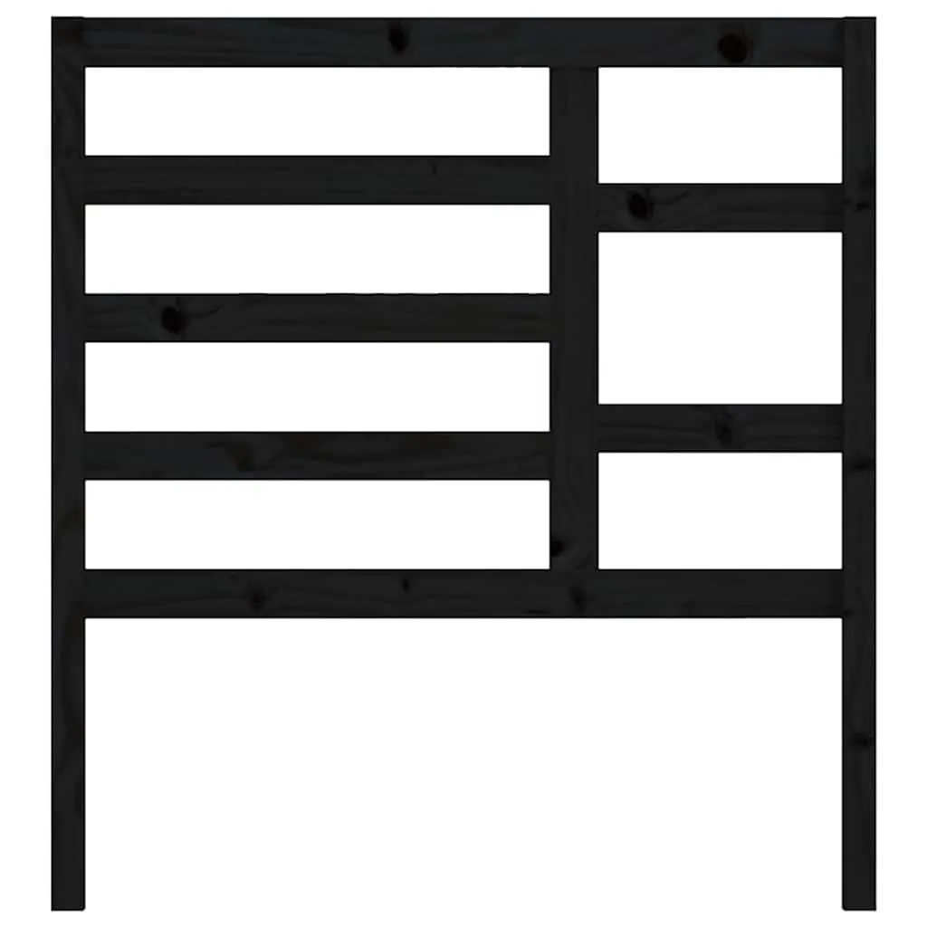Wooden Bed Headboard Solid Pine Wood 96cm Black