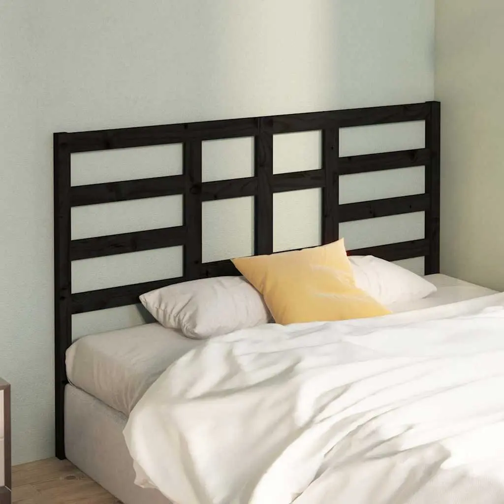 Wooden Bed Headboard Solid Pine 141cm Black