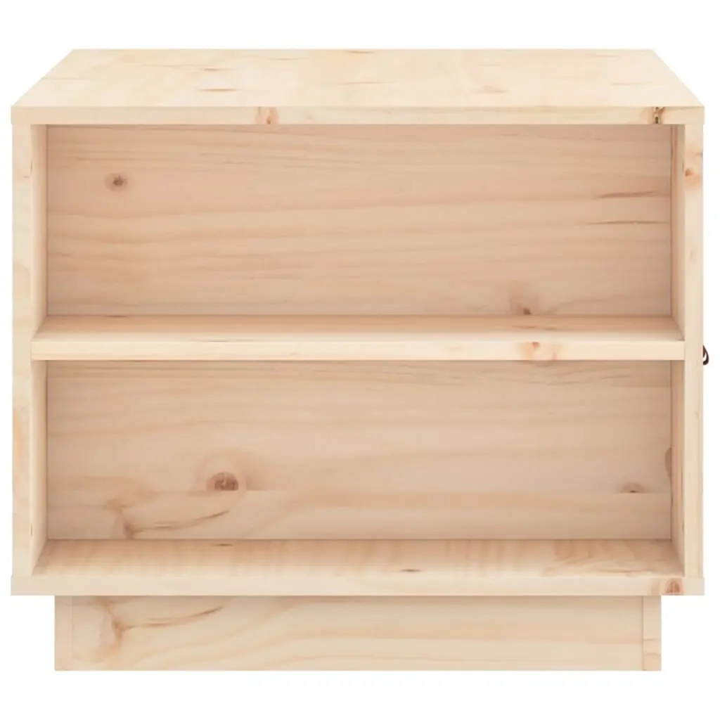 Coffee Table Brown Solid Pine Wood 100x50x41 cm with Storage Compartment and Shelves