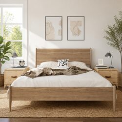Set of 2 Bedside Cabinets - Solid Pine Wood Construction