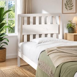 95.5 cm White Bed Headboard in Solid Pine Wood