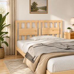 140.5 cm Brown Solid Pine Bed Headboard