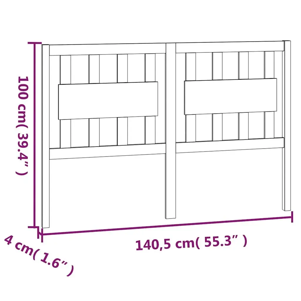 Wooden Bed Headboard Comfort 140.5 cm Brown Solid Pine Wood Rustic