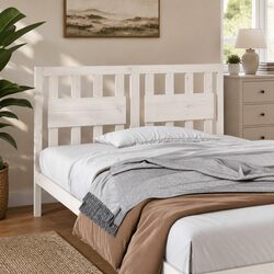 140.5cm White Solid Pine Wood Bed Headboard
