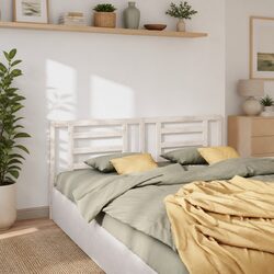 156 cm White Slatted Design Bed Headboard in Solid Pine